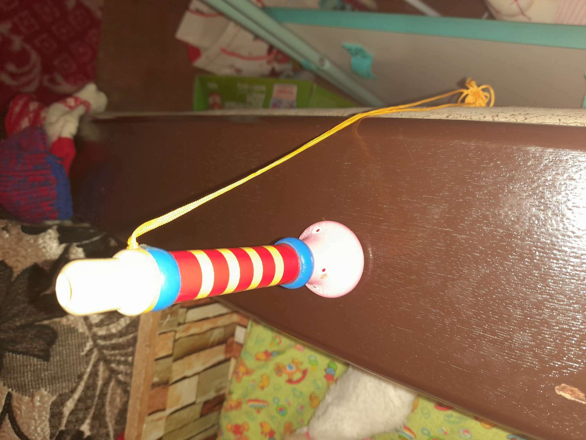 Фотография покупателя товара Музыкальная игрушка «Дудочка на веревочке», высокая, цвета МИКС - Фото 1