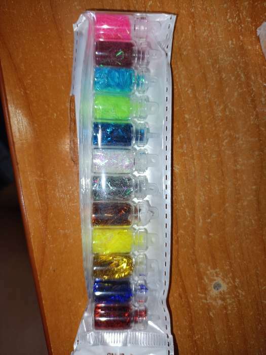 Фотография покупателя товара Стружка для декора, 12 бутылочек, разноцветные