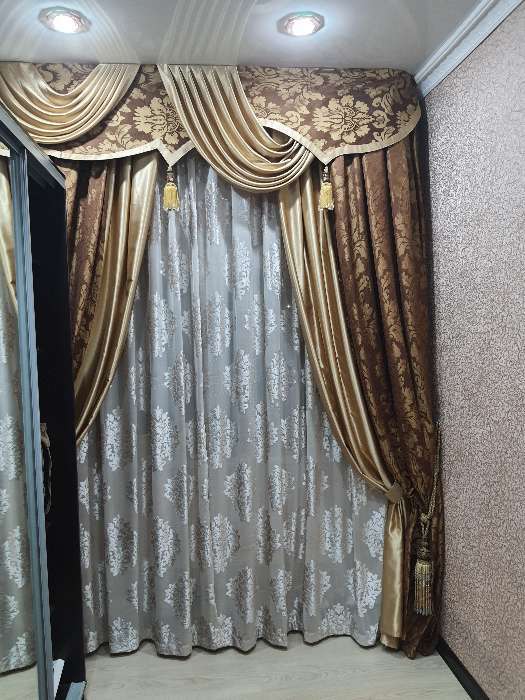 Фотография покупателя товара Штора тюлевая сетка с бархатом Этель «Ренессанс», 170 × 265 см, цвет белое золото, п/э 100 % - Фото 4