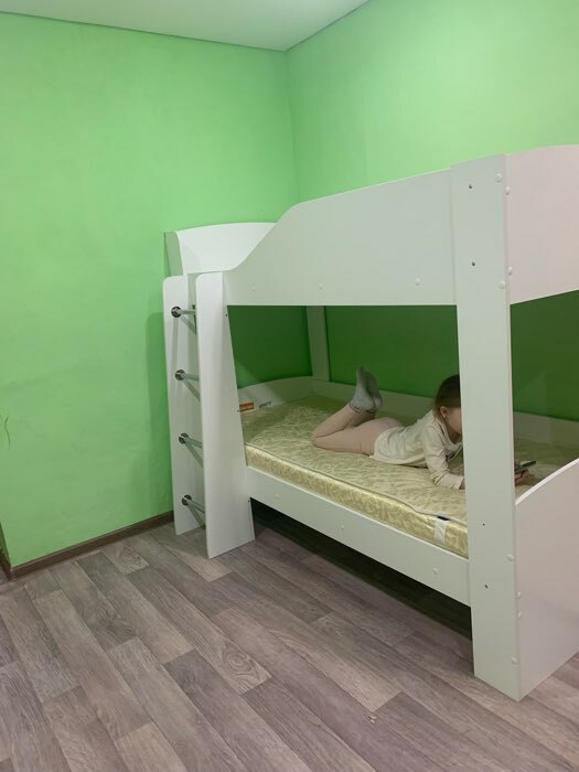 Фотография покупателя товара Детская двухъярусная кровать «Астра 2», без ящика, цвет белый / белый - Фото 1