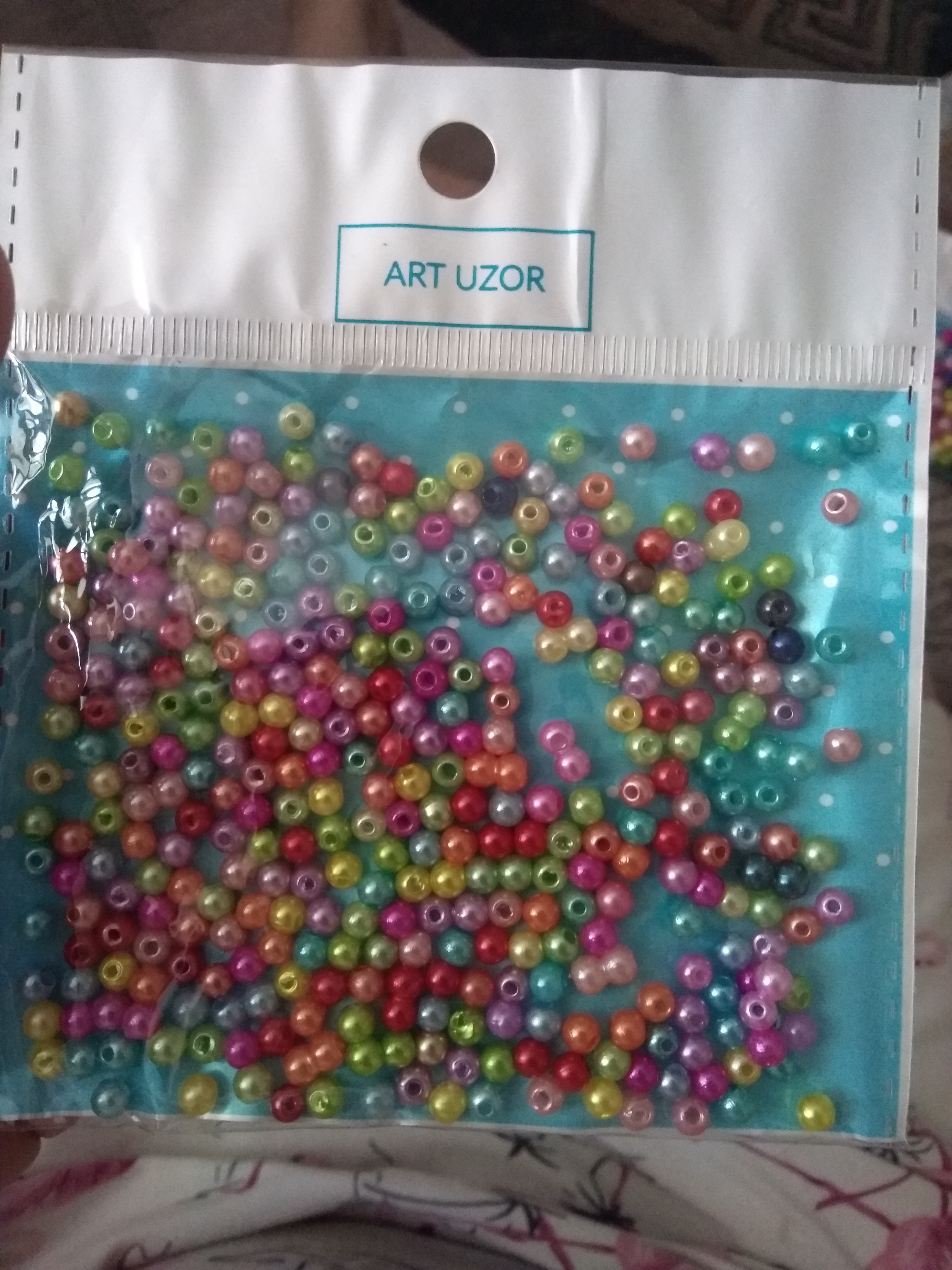 Фотография покупателя товара Бусины для творчества пластик "Разноцветные шарики" набор 10 гр 0,4х0,4 см - Фото 2