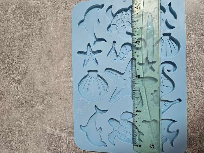 Фотография покупателя товара Форма для украшений Доляна «Морская история», силикон, 23×16×0,5 см, 13 ячеек, цвет голубой - Фото 2