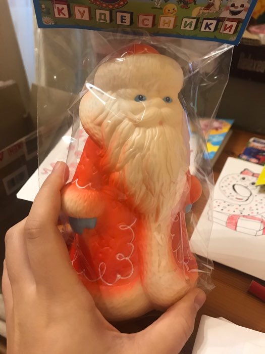 Фотография покупателя товара Резиновая игрушка «Дед Мороз» малый, МИКС - Фото 2