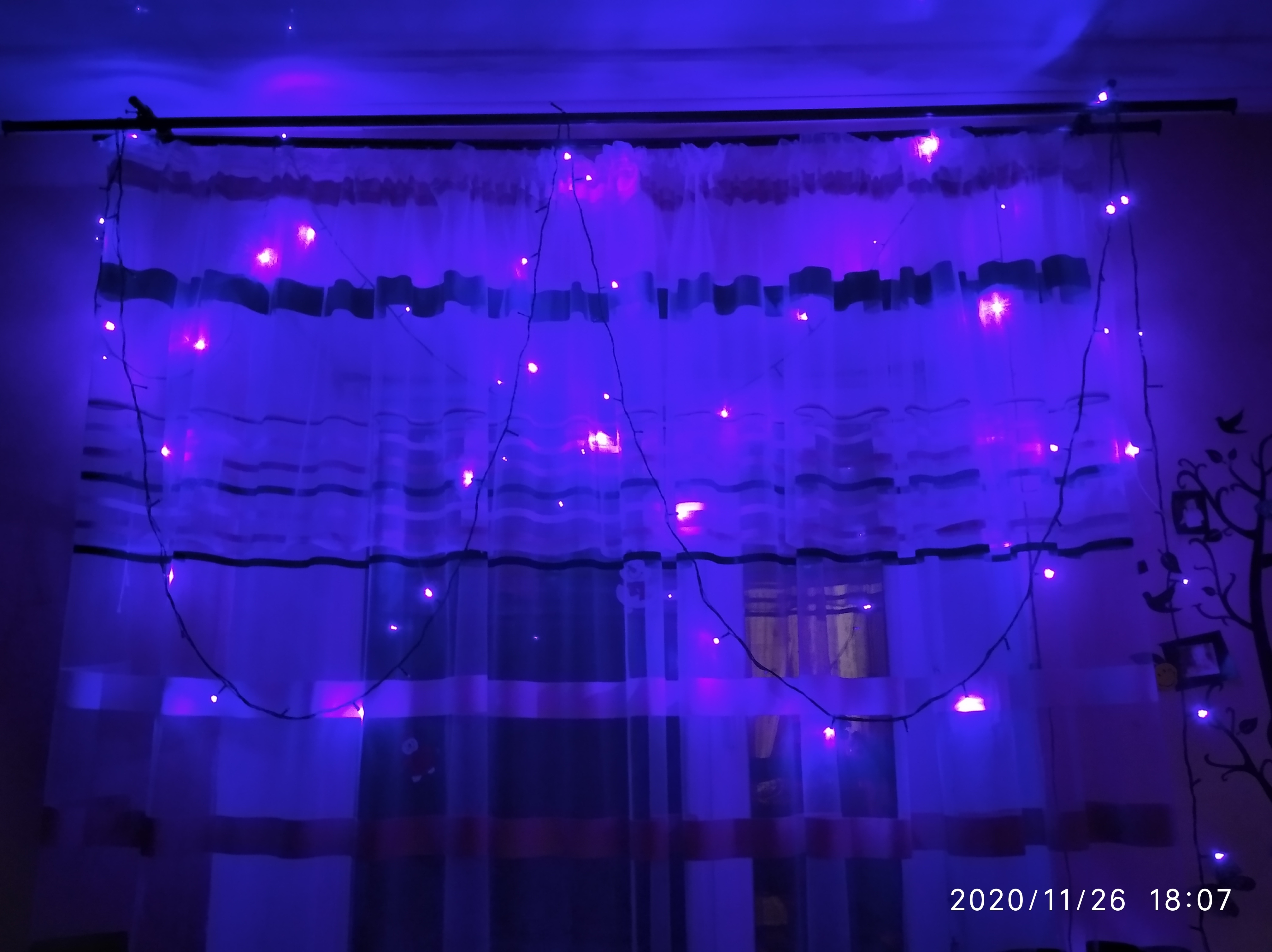 Фотография покупателя товара Гирлянда «Нить» 10 м, IP20, прозрачная нить, 100 LED, свечение фиолетовое, 8 режимов, 220 В - Фото 356