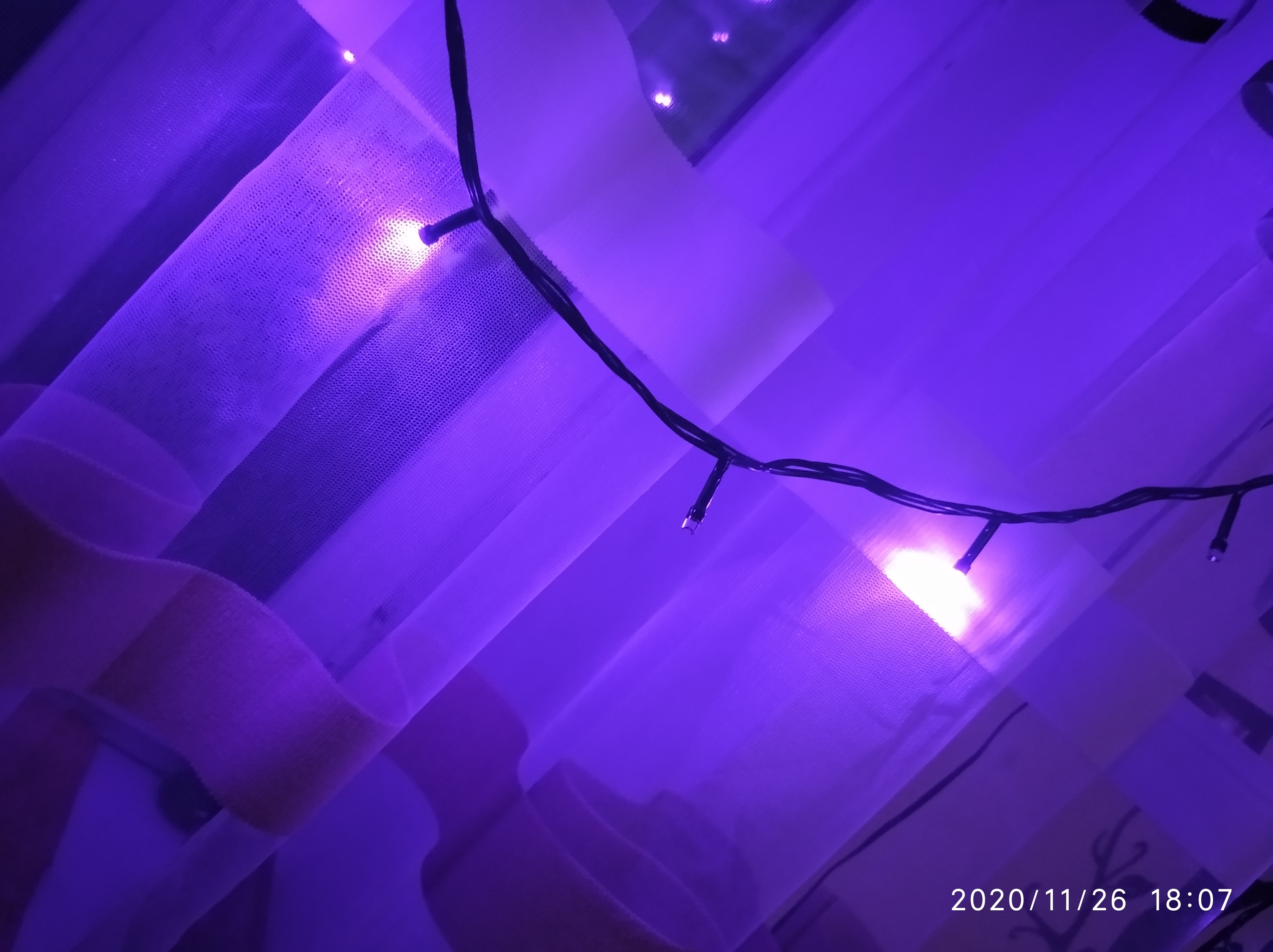 Фотография покупателя товара Гирлянда «Нить» 20 м, IP20, тёмная нить, 200 LED, свечение мульти, 8 режимов, 220 В - Фото 355
