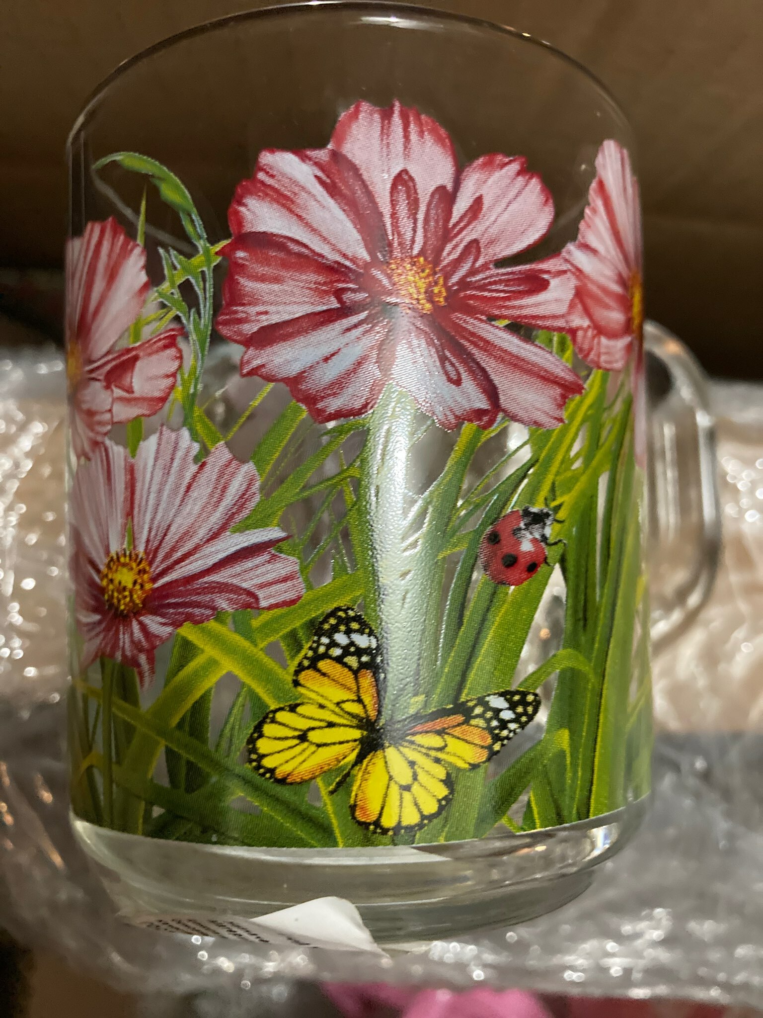 Фотография покупателя товара Кружка стеклянная «Цветник», 250 мл, рисунок микс - Фото 1