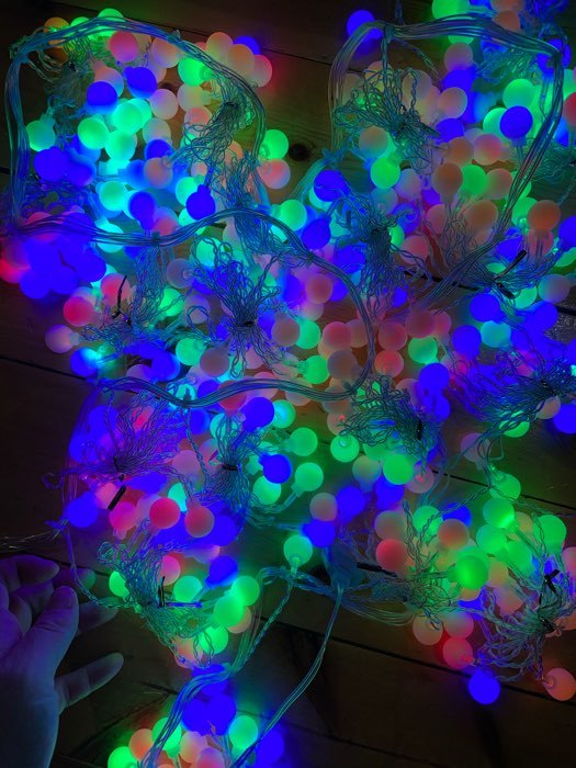 Фотография покупателя товара Гирлянда «Занавес» 2 × 1.5 м с насадками «Ёжики», IP20, прозрачная нить, 360 LED, свечение синее, 8 режимов, 220 В - Фото 14