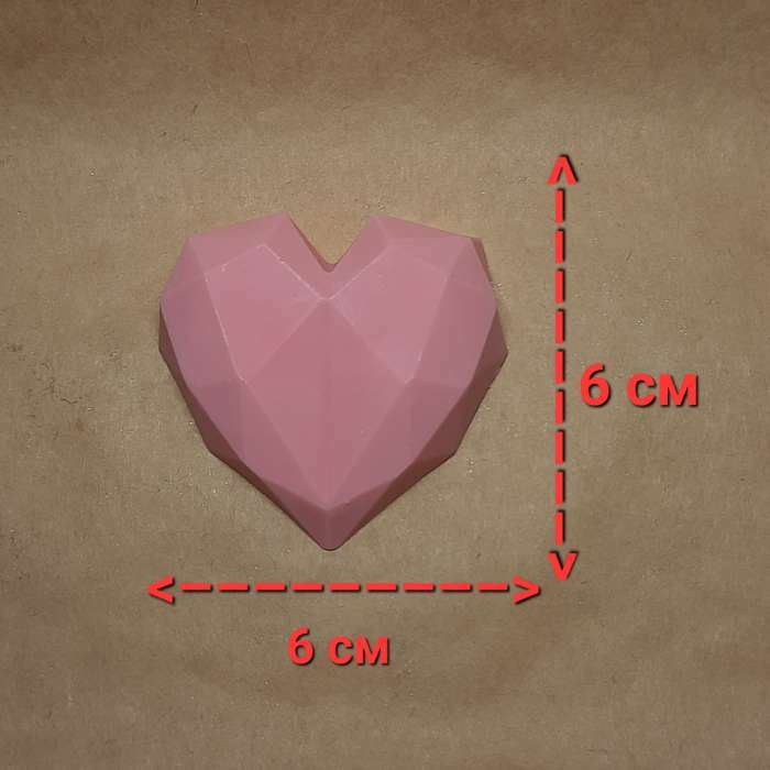 Фотография покупателя товара Молд Доляна «Сердце», силикон, 7,3×7,3×2,3 см, цвет розовый - Фото 1