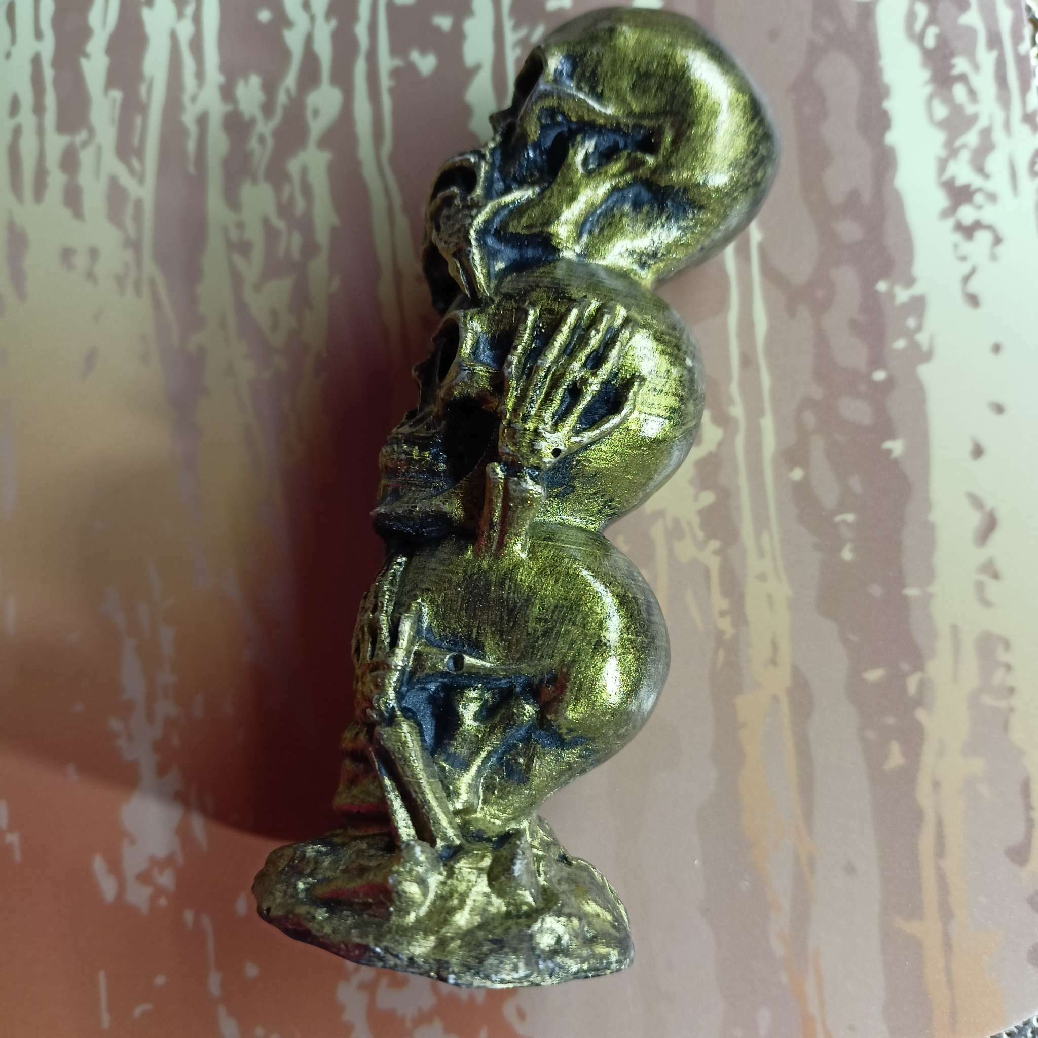 Фотография покупателя товара Фигура "Три черепа" состаренное золото, 10х4х4см - Фото 18