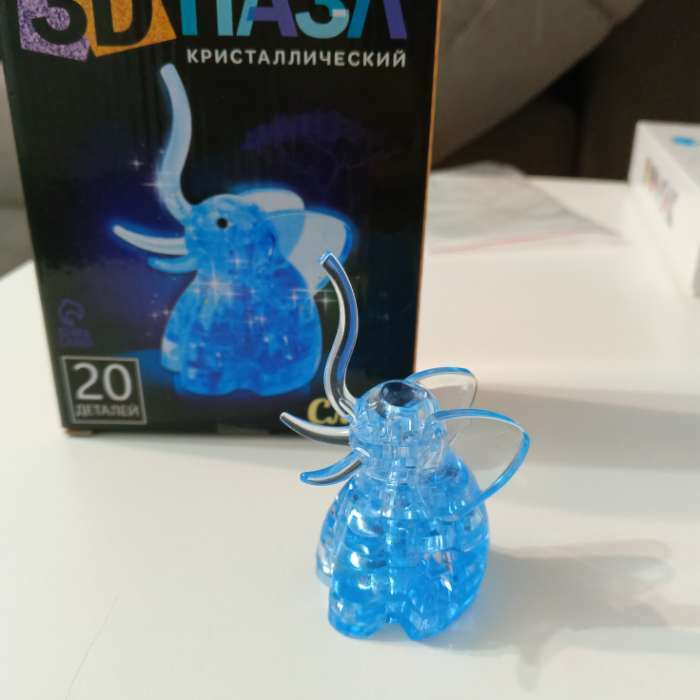 Фотография покупателя товара 3D пазл «Слон», кристаллический, 20 деталей, цвета МИКС - Фото 2