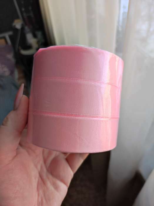 Фотография покупателя товара Лента атласная, 25 мм × 23 ± 1 м, цвет розовый №04