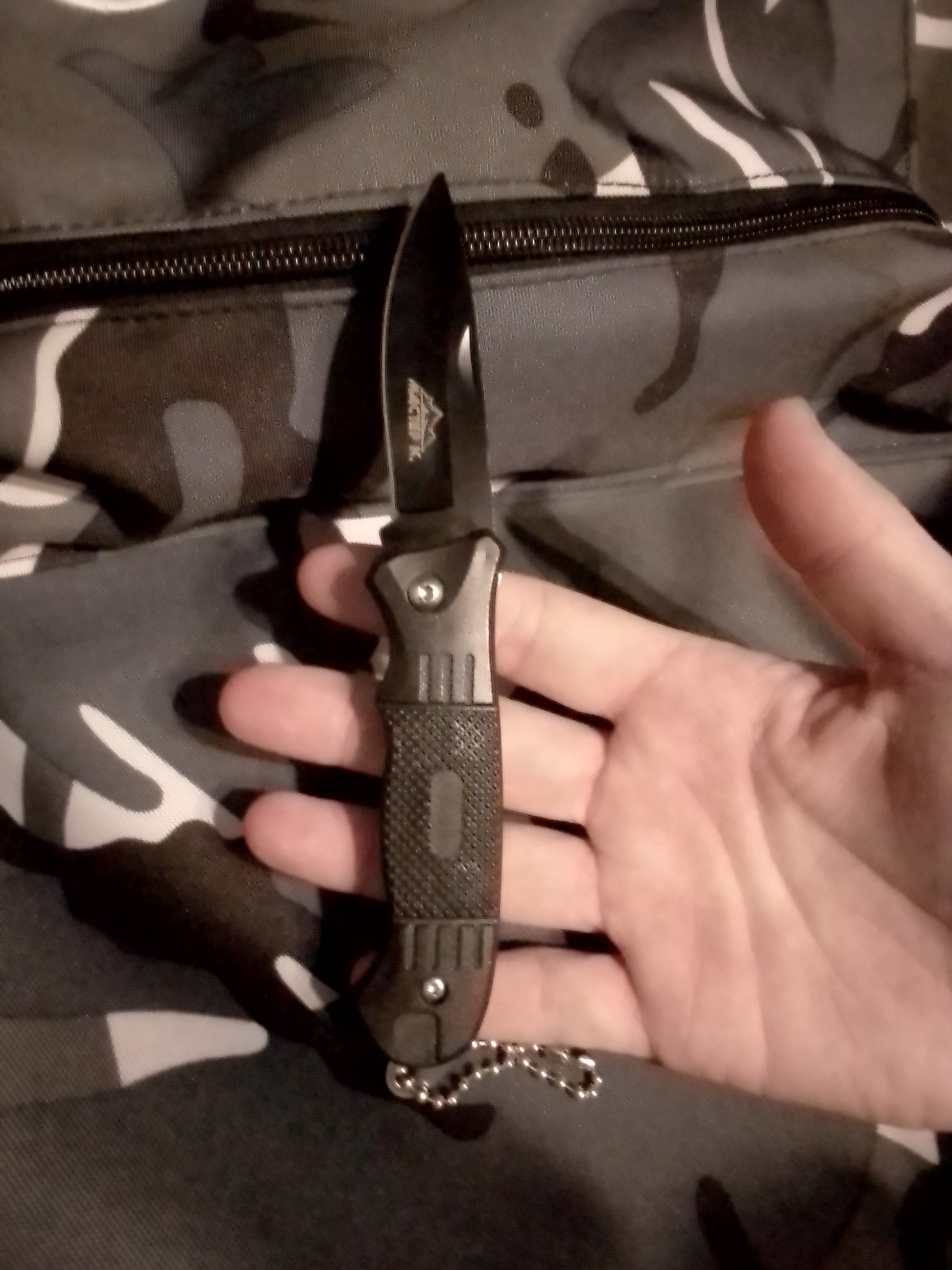 Фотография покупателя товара Нож складной "Привал" 15см, клинок 65мм/1,4мм, с цепочкой