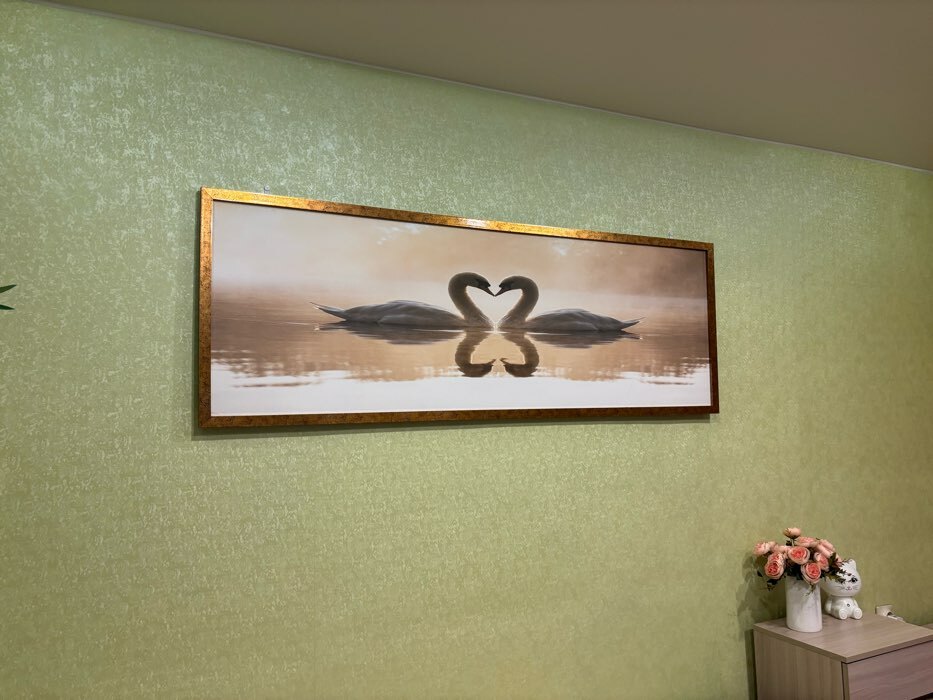 Фотография покупателя товара Картина "Лебеди и туман" 57*157 см - Фото 1
