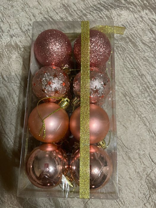 Фотография покупателя товара Набор шаров пластик d-5 см, 16 шт "Звёздная ночь" золотисто-розовый - Фото 4