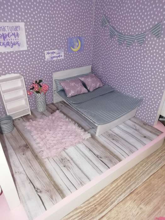 Фотография покупателя товара Набор для творчества. Кукольная кроватка с постельным бельем «Как у взрослых», 14 х 20 х 10 см - Фото 6