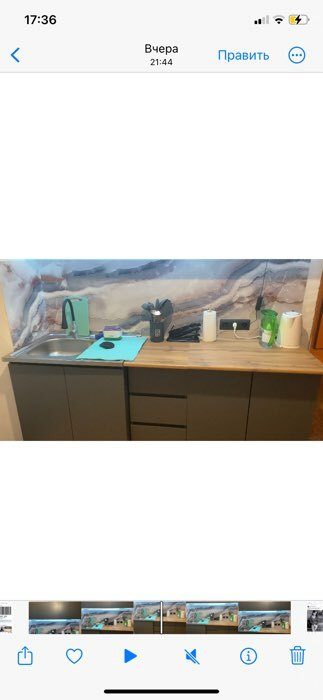 Фотография покупателя товара Кухонный гарнитур для маленькой кухни «Мори», 1500×600 мм, цвет графит - Фото 50