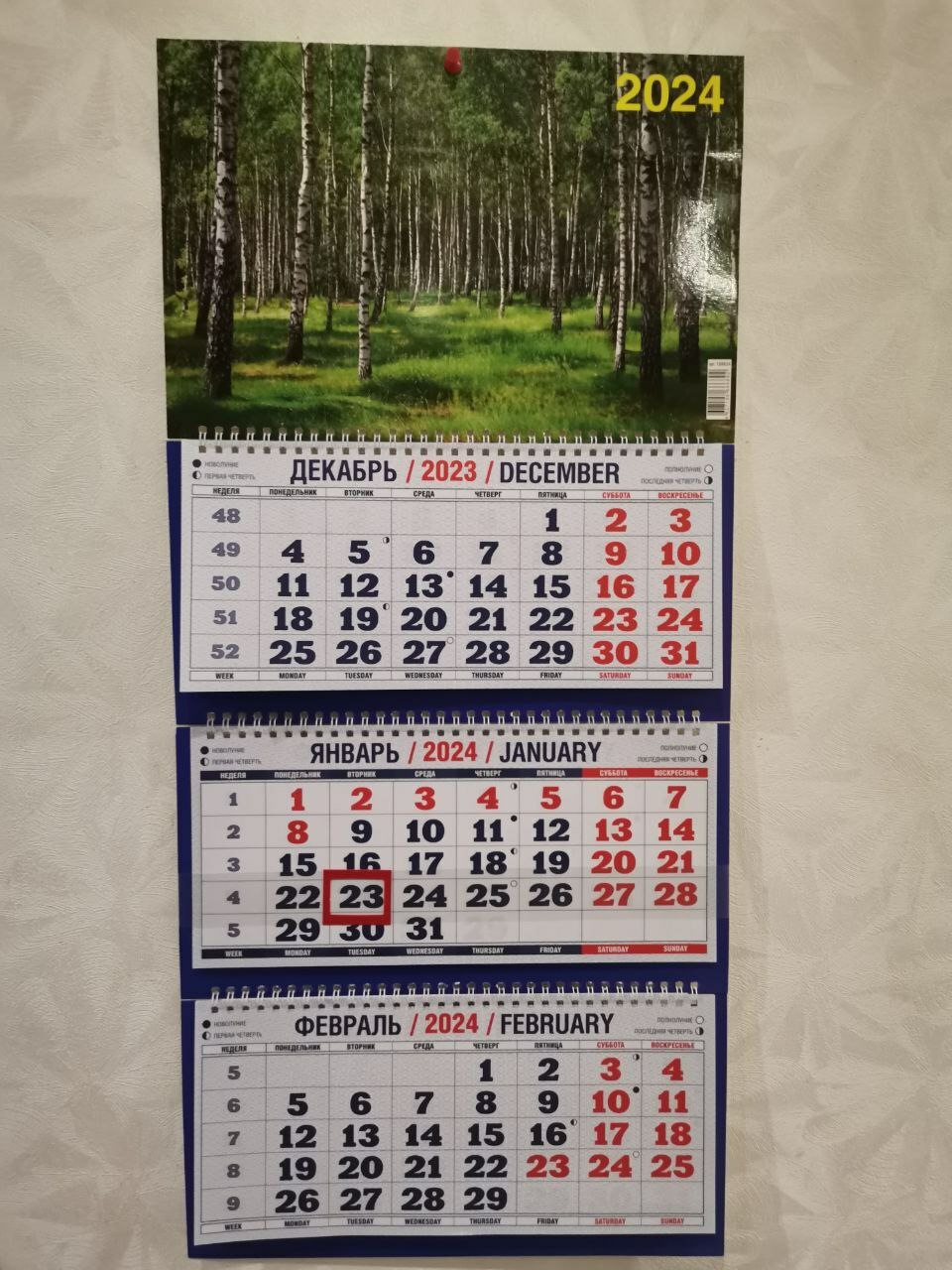 Фотография покупателя товара Календарь квартальный, трио "Природа - 7" 2024 год, 31х69см - Фото 1