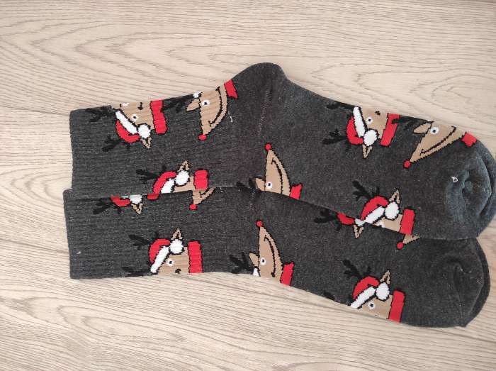 Фотография покупателя товара Носки новогодние мужские KAFTAN Oops размер 41-44 (27-29 см), серые - Фото 4
