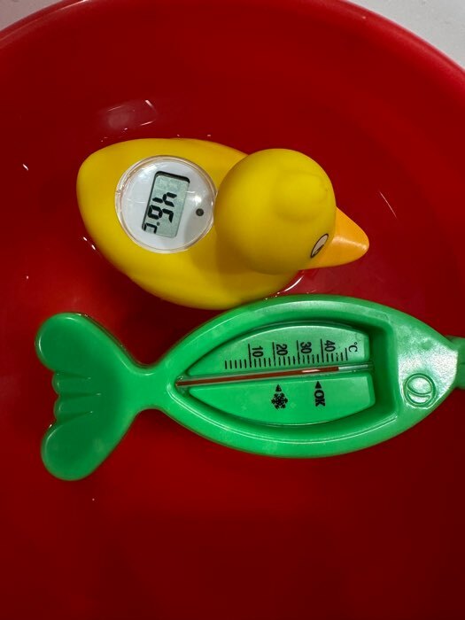 Фотография покупателя товара Термометр "Рыбка",  Luazon, детский, для воды, пластик, 15.5 см, микс - Фото 6