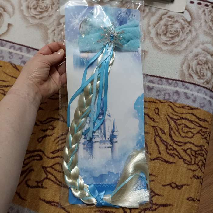 Фотография покупателя товара Коса на зажиме «Снежная принцесса», 50 см - Фото 3