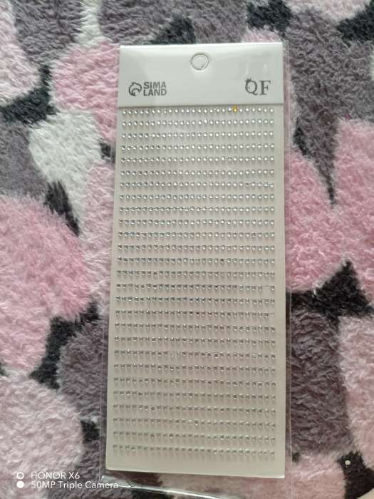 Фотография покупателя товара Стразы для декора, на клеевой основе, 7.5×15 см, d=2 мм, цвет серебристый - Фото 1