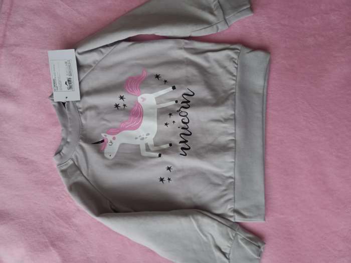 Фотография покупателя товара Свитшот для девочки KAFTAN: Unicorn, серый, размер 28 (86-92 см) - Фото 1