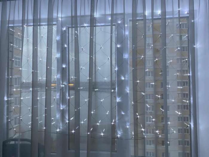 Фотография покупателя товара Гирлянда «Сеть» 1.6 × 1.6 м, IP20, прозрачная нить, 144 LED, свечение тёплое белое, 8 режимов, 220 В - Фото 26