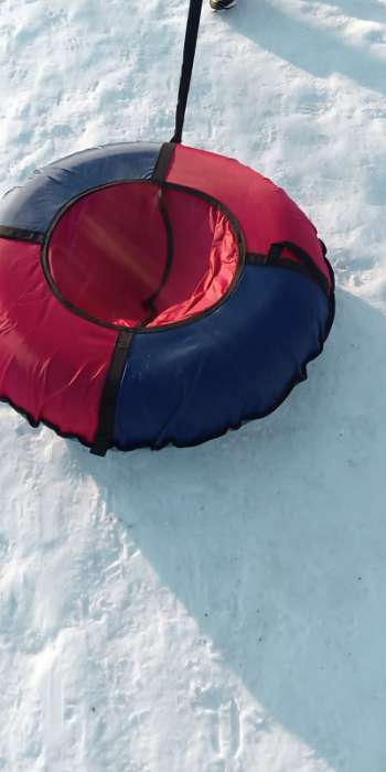 Фотография покупателя товара Тюбинг-ватрушка Winter Star, диаметр чехла 90 см, цвет синий/красный - Фото 2