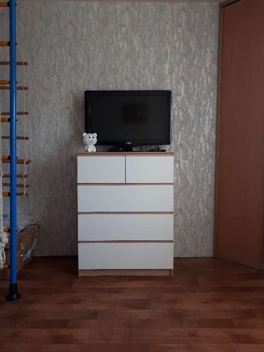 Фотография покупателя товара Комод с 5-ю ящиками «Т-5Р», 800 × 446 × 1044 мм, цвет дуб сонома / белый