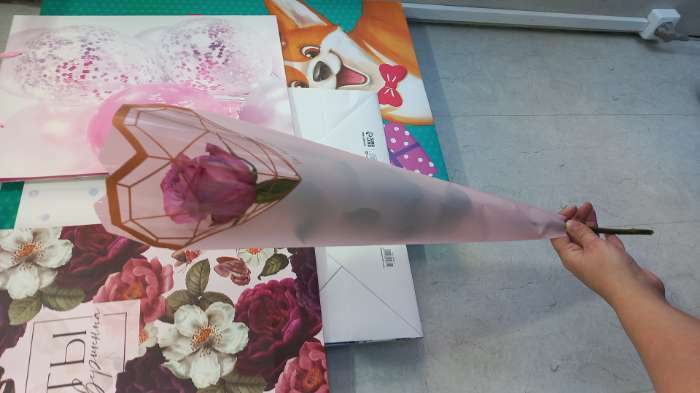 Фотография покупателя товара Конус для цветов, лаванда, 60 х 15 см - Фото 1