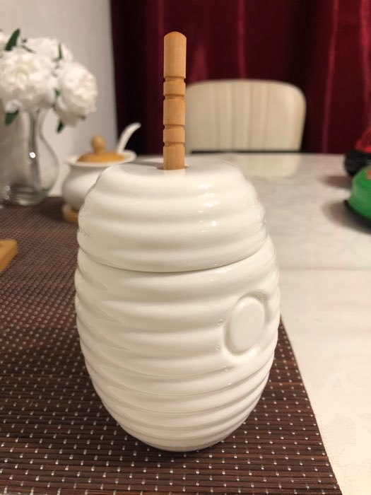 Фотография покупателя товара Ёмкость фарфоровая для мёда с ложкой BellaTenero, 300 мл, цвет белый