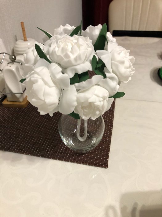 Фотография покупателя товара Букет "Объёмный цветок" 7 цветков, белый - Фото 8
