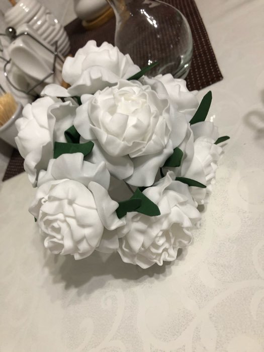 Фотография покупателя товара Букет "Объёмный цветок" 7 цветков, белый - Фото 9