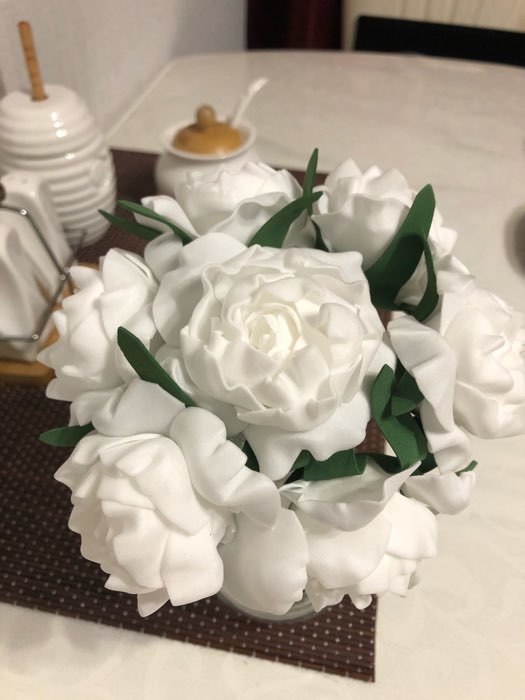 Фотография покупателя товара Букет "Объёмный цветок" 7 цветков, белый - Фото 10