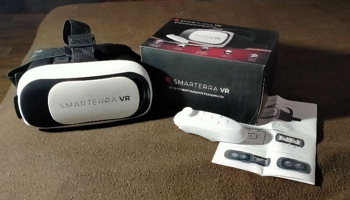 Фотография покупателя товара 3D очки Smarterra VR, BT- контроллер для смартфонов, бело-чёрные - Фото 1