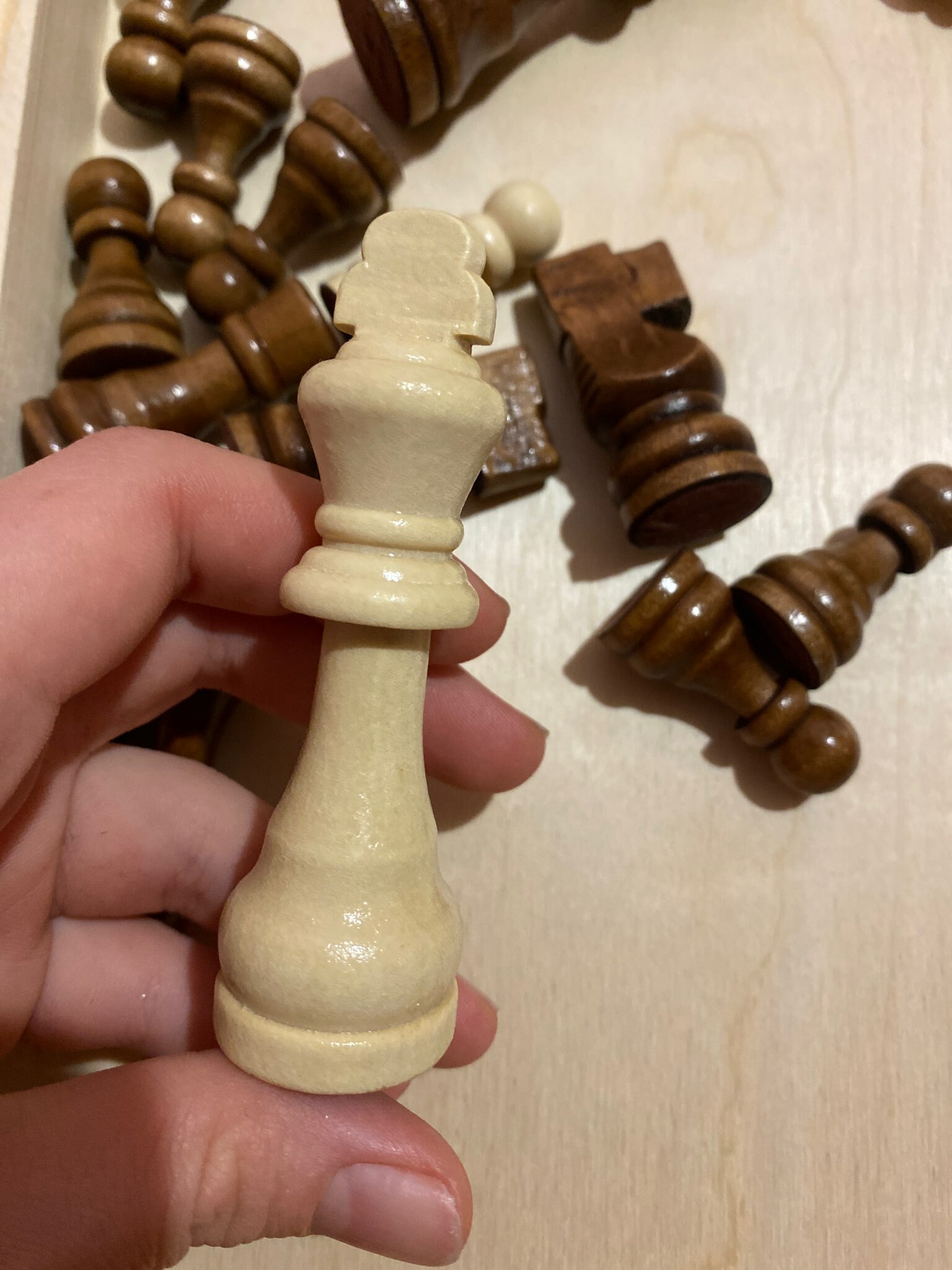 Фотография покупателя товара Шахматы деревянные гроссмейстерские, турнирные 43 х 43 см, король h-9 см, пешка h-3.5 см - Фото 1