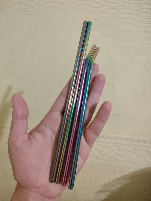 Фотография покупателя товара Набор металлических трубочек с ёршиком Color, 21 см, 4 шт - Фото 3