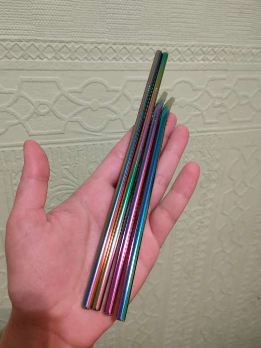 Фотография покупателя товара Набор металлических трубочек с ёршиком Color, 21 см, 4 шт