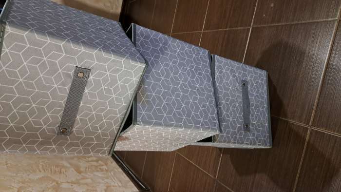 Фотография покупателя товара Короб стеллажный для хранения Доляна «Фора», 25×25×25 см, цвет серый