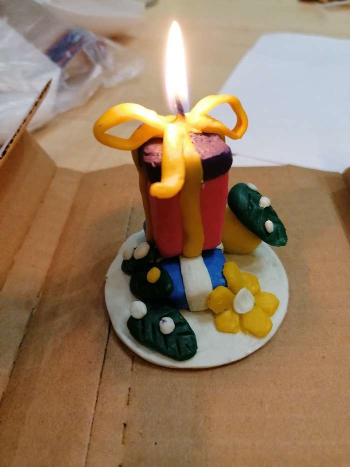 Фотография покупателя товара Набор для лепки свечи "Новогодний сюрприз" - Фото 1