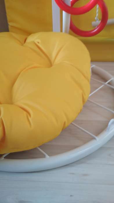 Фотография покупателя товара Качели-гнездо подвесные Polini kids, с подушкой, белый-жёлтый - Фото 2