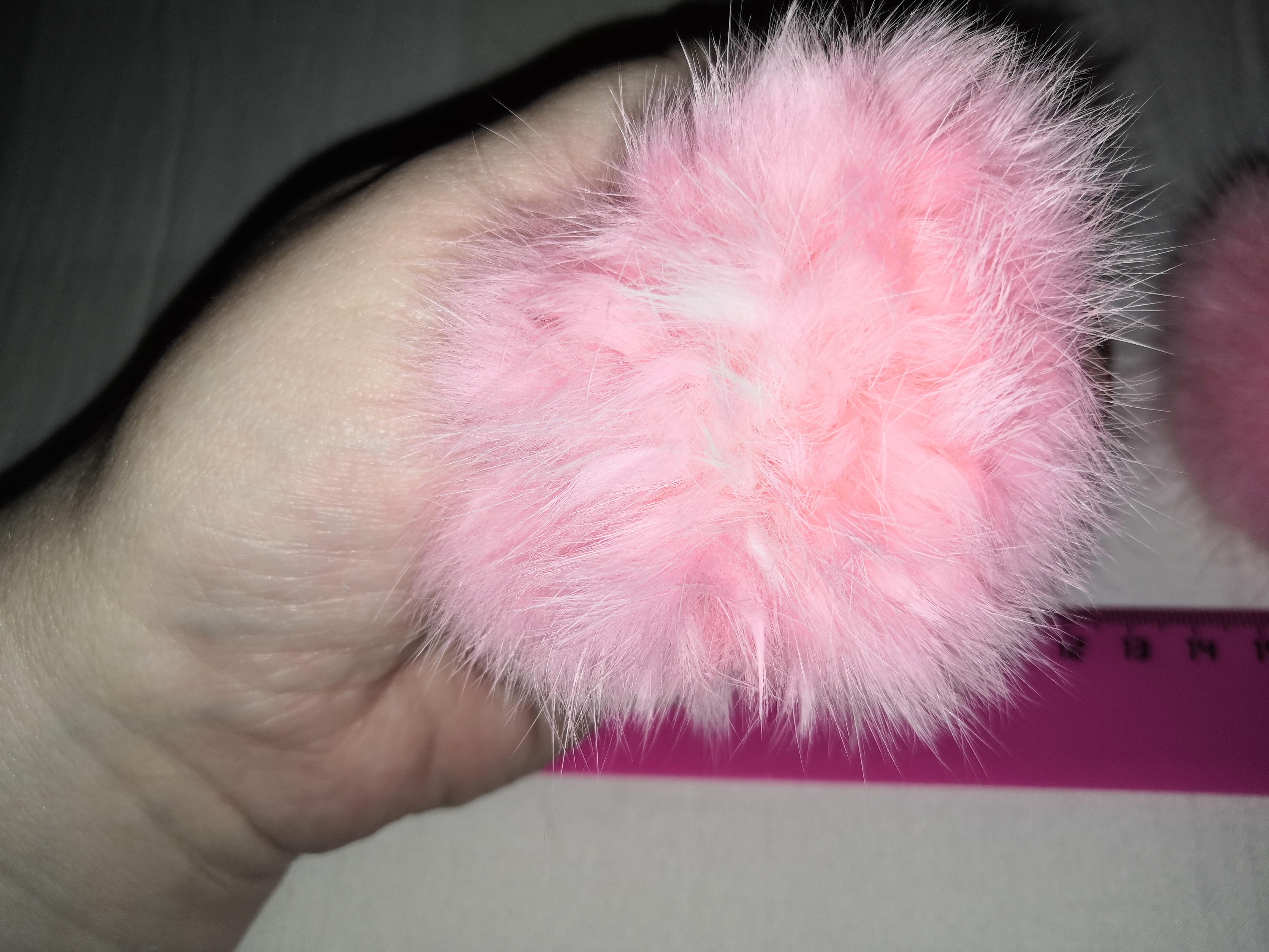 Фотография покупателя товара Помпон из натурального меха зайца, размер 1 шт: 7 см, цвет розовый - Фото 5