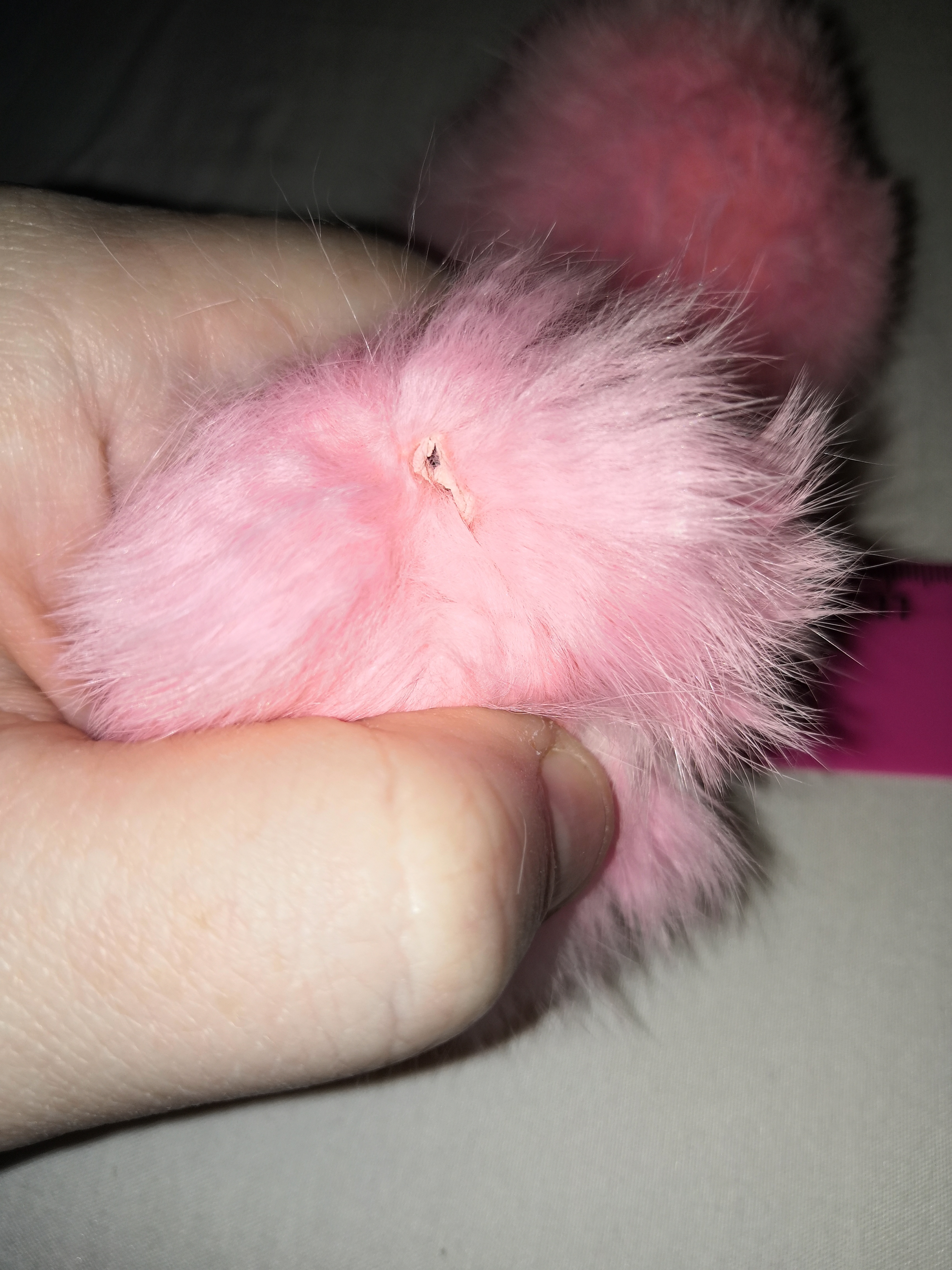 Фотография покупателя товара Помпон из натурального меха зайца, размер 1 шт: 7 см, цвет розовый - Фото 6