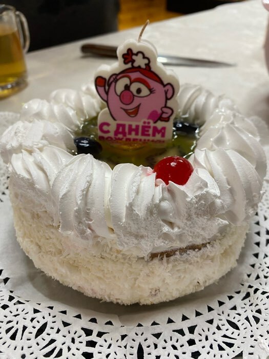 Фотография покупателя товара Свеча для торта "С Днем Рождения!", 4,9 х 6,7 см, Смешарики - Фото 1