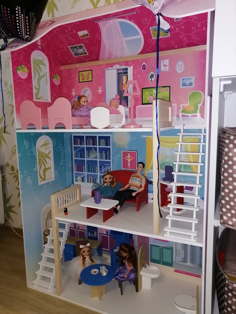 Фотография покупателя товара Кукольный домик «Вдохновение», (16 предметов мебели, 2 лестницы) - Фото 4