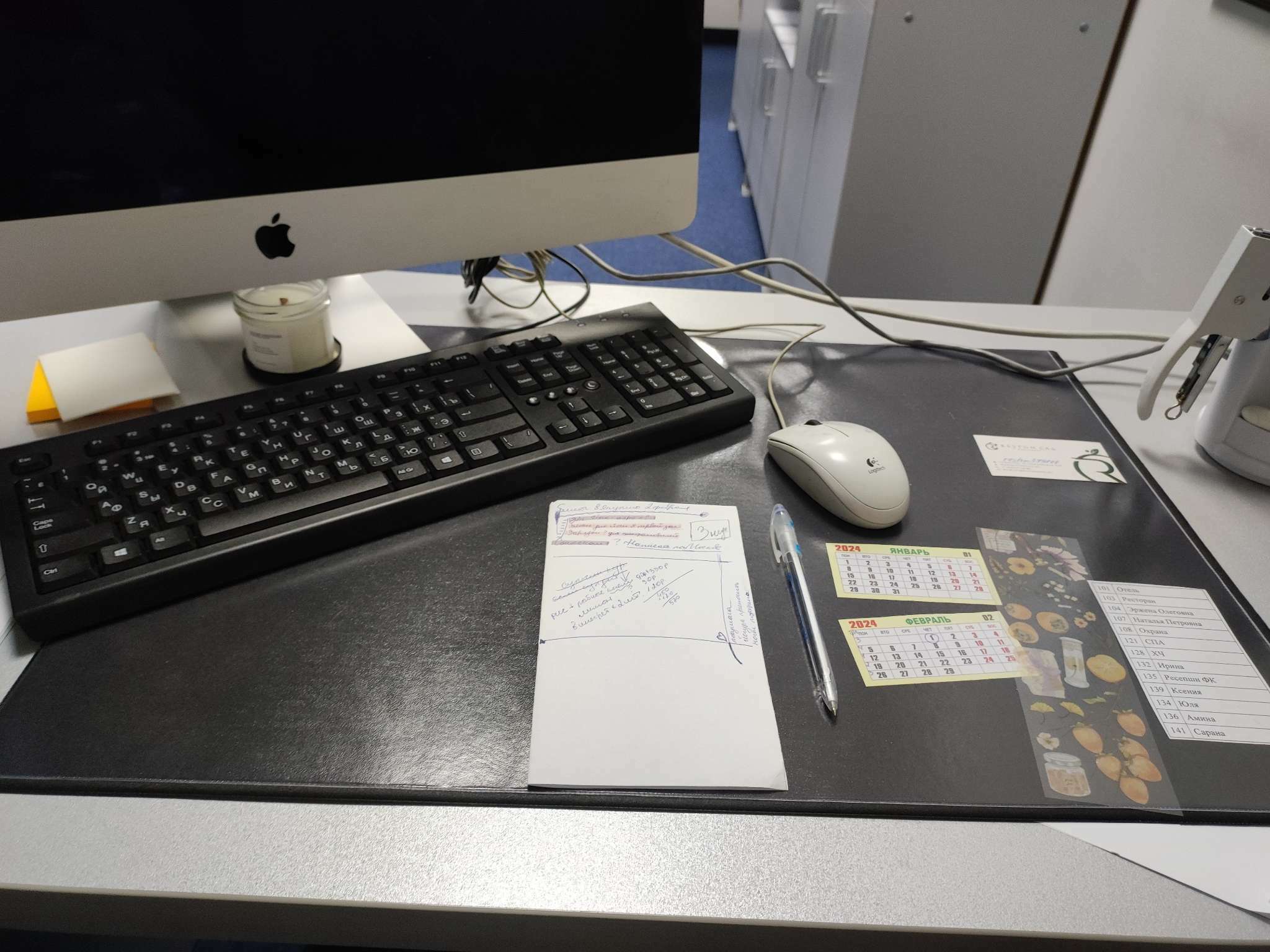 Фотография покупателя товара Накладка на стол офисная 45 × 65 см, Calligrata, с прозрачным карманом, чёрная - Фото 1