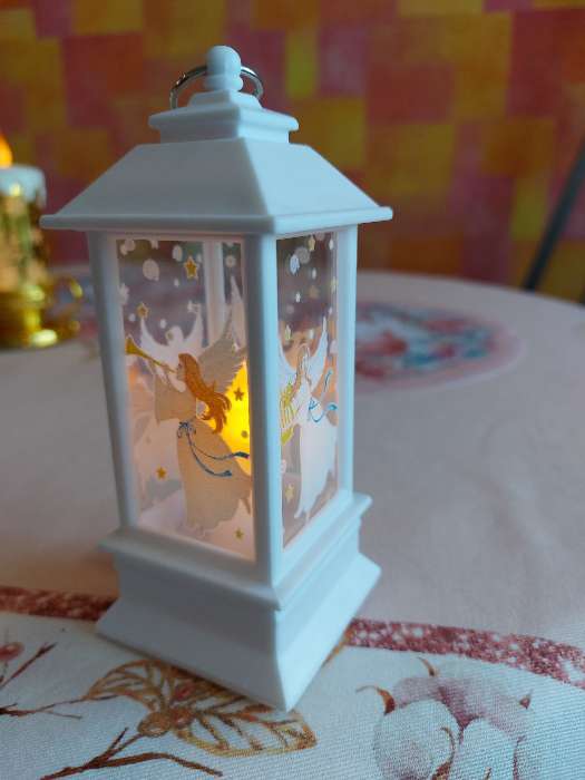 Фотография покупателя товара Светодиодная фигура «Фонарь с ангелом» 5.5 × 13 × 5.5 см, пластик, батарейки AG13х3, свечение тёплое белое - Фото 30