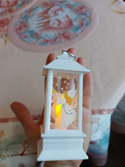 Фотография покупателя товара Светодиодная фигура «Фонарь с ангелом» 5.5 × 13 × 5.5 см, пластик, батарейки AG13х3, свечение тёплое белое - Фото 32
