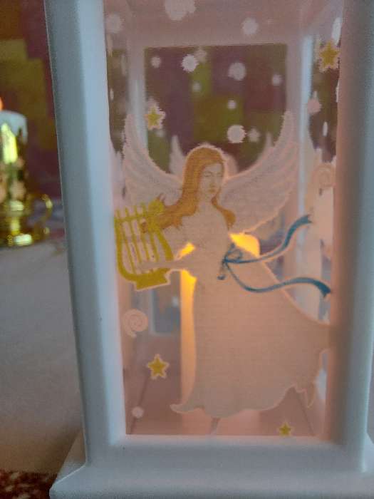 Фотография покупателя товара Светодиодная фигура «Фонарь с ангелом» 5.5 × 13 × 5.5 см, пластик, батарейки AG13х3, свечение тёплое белое - Фото 29