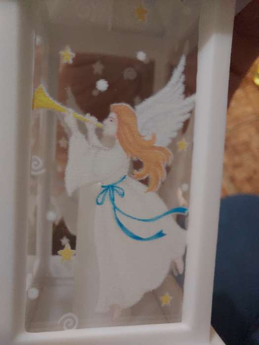Фотография покупателя товара Светодиодная фигура «Фонарь с ангелом» 5.5 × 13 × 5.5 см, пластик, батарейки AG13х3, свечение тёплое белое - Фото 20